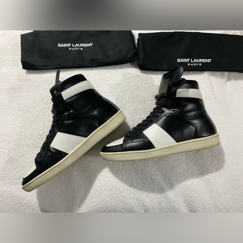 Saint Laurent Paris Nero Black/Off White Euro Size 40 / US Size 8